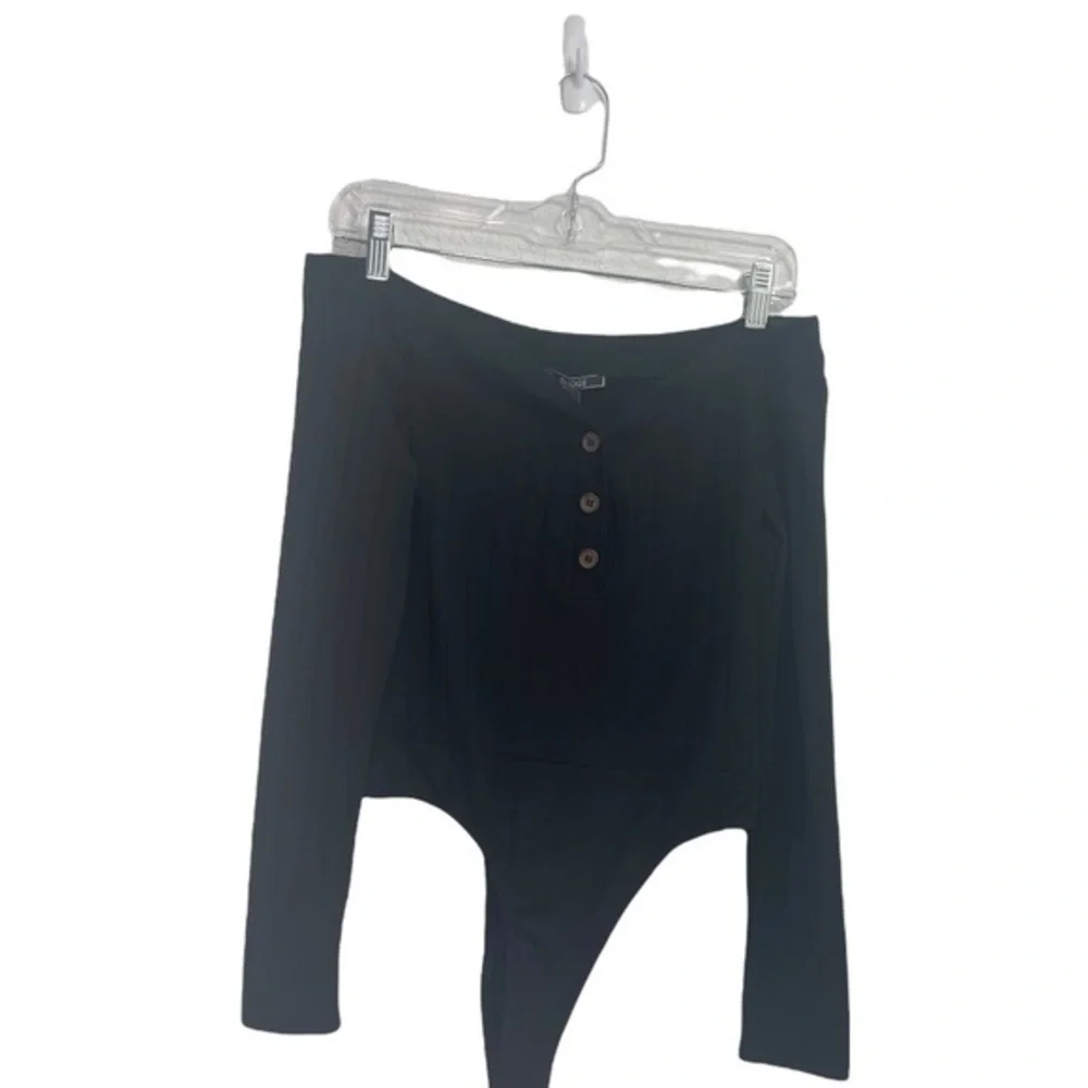 Bridge Ribbed Button Thong Bodysuit - Picture 1 of 5
